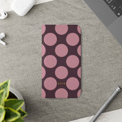 iPhone 12 Pro Max Vegan Leather Wallet Case – Pink Plum Polka Dot Design - VYIR