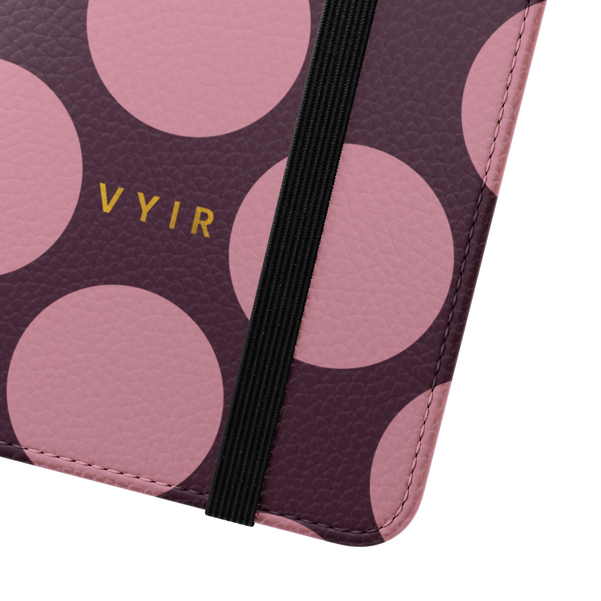 Samsung Galaxy S25 Ultra Vegan Leather Wallet Case – Pink Plum Polka Dot Design - VYIR