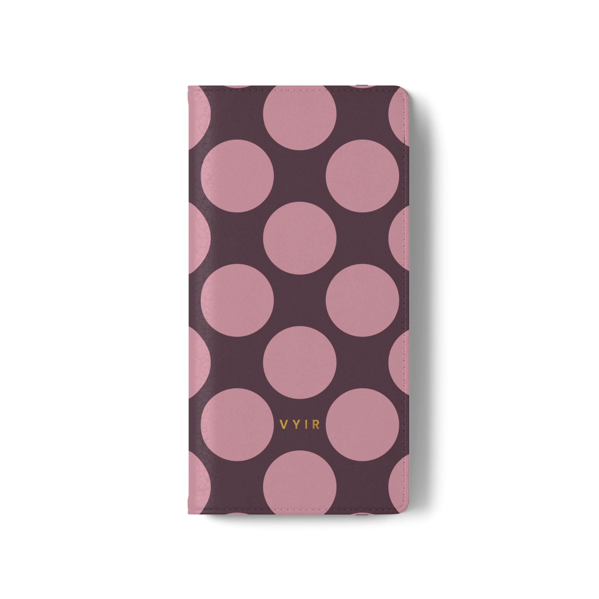 Samsung Galaxy S21 Plus Vegan Leather Wallet Case – Pink Plum Polka Dot Design - VYIR