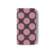 iPhone 13 Pro Vegan Leather Wallet Case – Pink Plum Polka Dot Design - VYIR