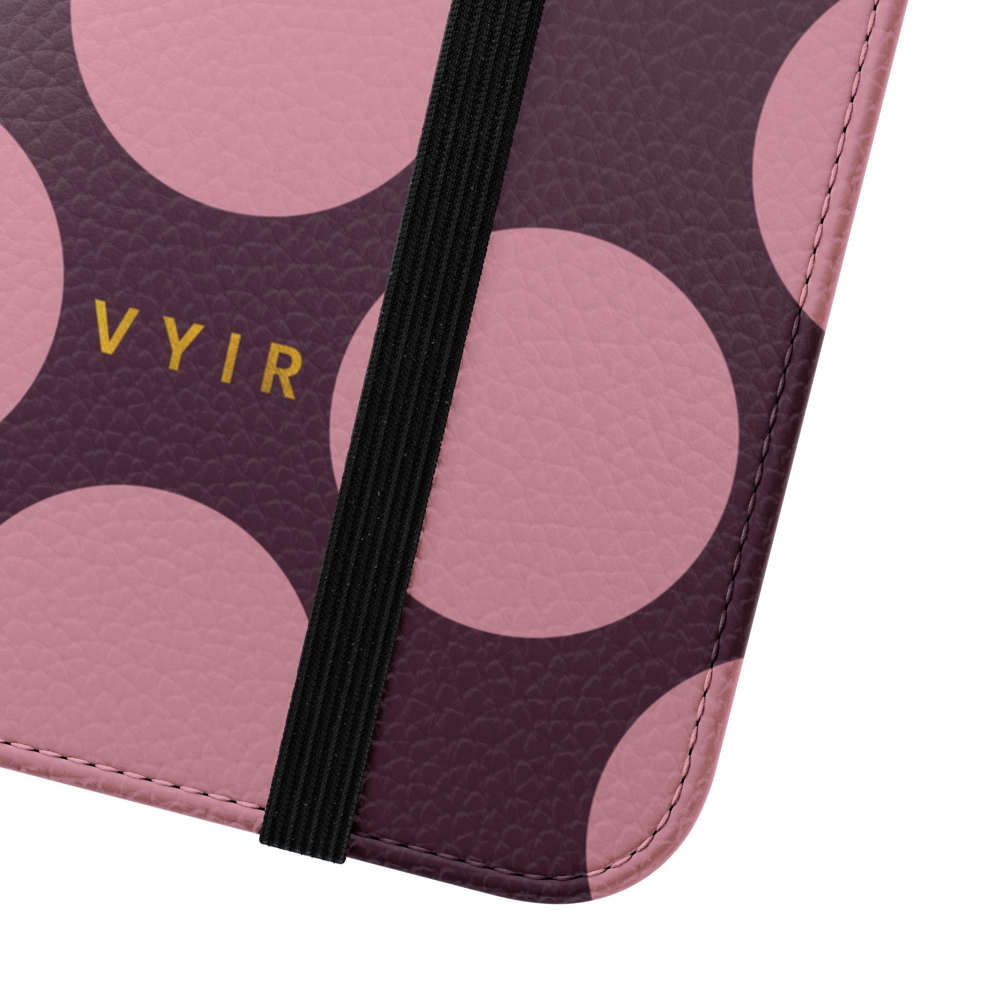 Samsung Galaxy S24 Plus Vegan Leather Wallet Case – Pink Plum Polka Dot Design - VYIR