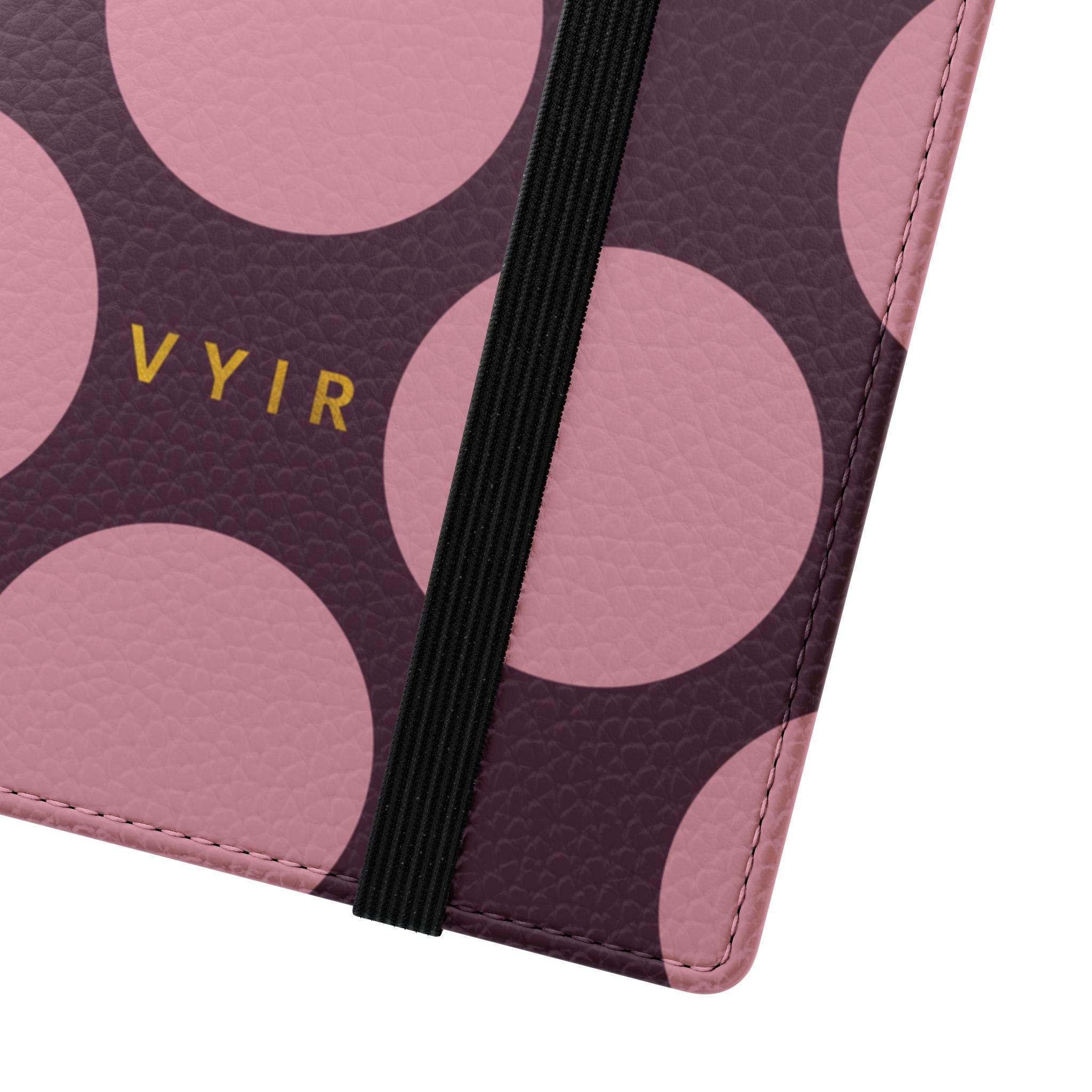 Samsung Galaxy S23 Ultra Vegan Leather Wallet Case – Pink Plum Polka Dot Design - VYIR