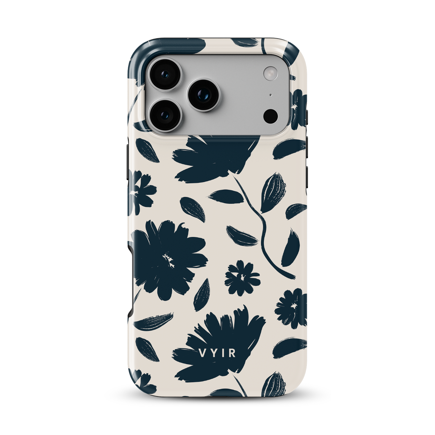 1VYIRBlackandCreamFlowers-ShockproofToughMagSafeiPhoneCase.png