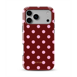 Classic Polka Dots, Burgundy - Tough Phone Case