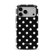 Classic Polka Dots, Black Noir - Shockproof MagSafe iPhone Case