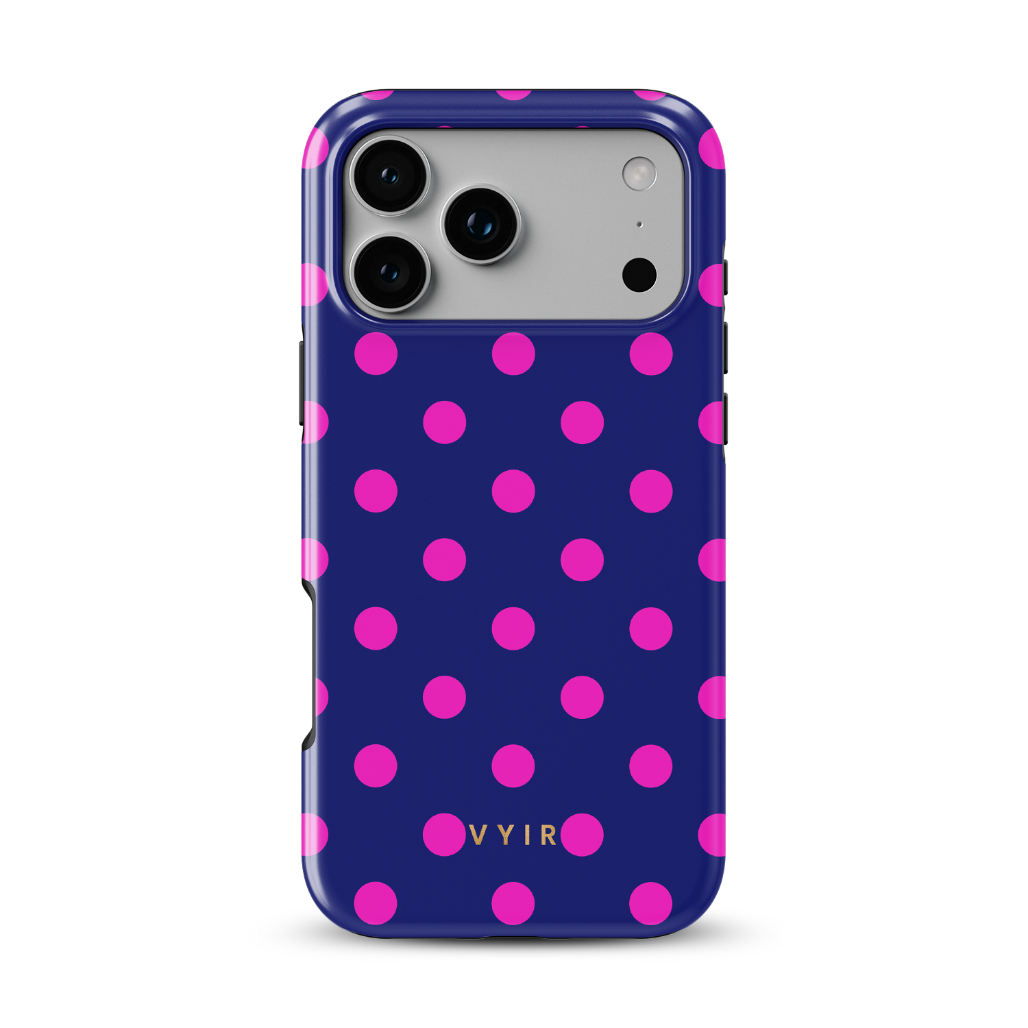 1VYIRClassicPolkaDotsHotspotNavyBlueandPink-ShockproofToughMagSafeiPhoneCase.png