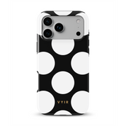 Large Polka Dots, Black Sparkle - Shockproof Phone Case