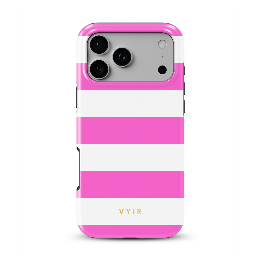 Horizontal Stripes, Fashion Pink - Shockproof MagSafe iPhone Case