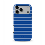 Horizontal Stripes, Mediterranean Blue - Tough MagSafe iPhone Case