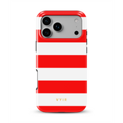 Horizontal Stripes, Red Silk - Shockproof MagSafe iPhone Case