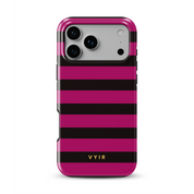Horizontal Stripes, Wine Red - Shockproof MagSafe iPhone Case