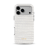 Croc Leather Print White - Tough MagSafe iPhone Case