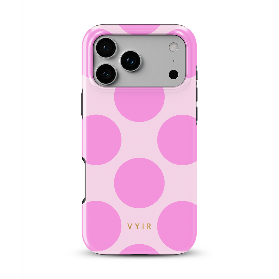 Large Polka Dots, Bubbly Pink - Shockproof MagSafe iPhone Case