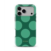 Large Polka Dots, Emerald Green - Shockproof MagSafe iPhone Case