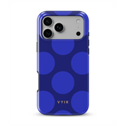 Large Polka Dots, Indigo Blue - Shockproof MagSafe iPhone Case
