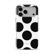Large Polka Dots, Mono Black - Shockproof MagSafe iPhone Case