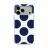Large Polka Dots, Old Money Blue - Tough MagSafe iPhone Case