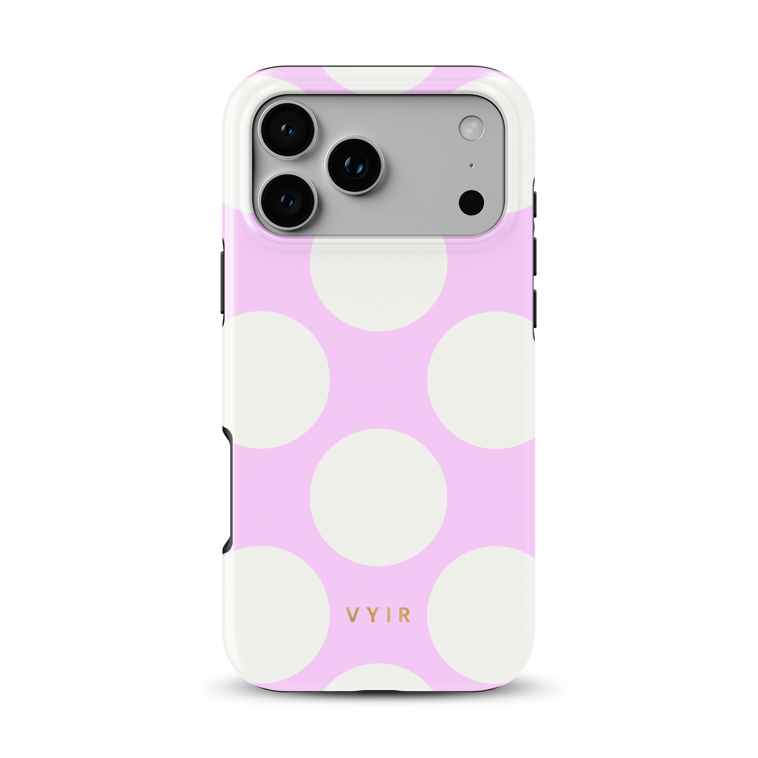 Large Polka Dots, Vanilla Pink - Shockproof MagSafe iPhone Case