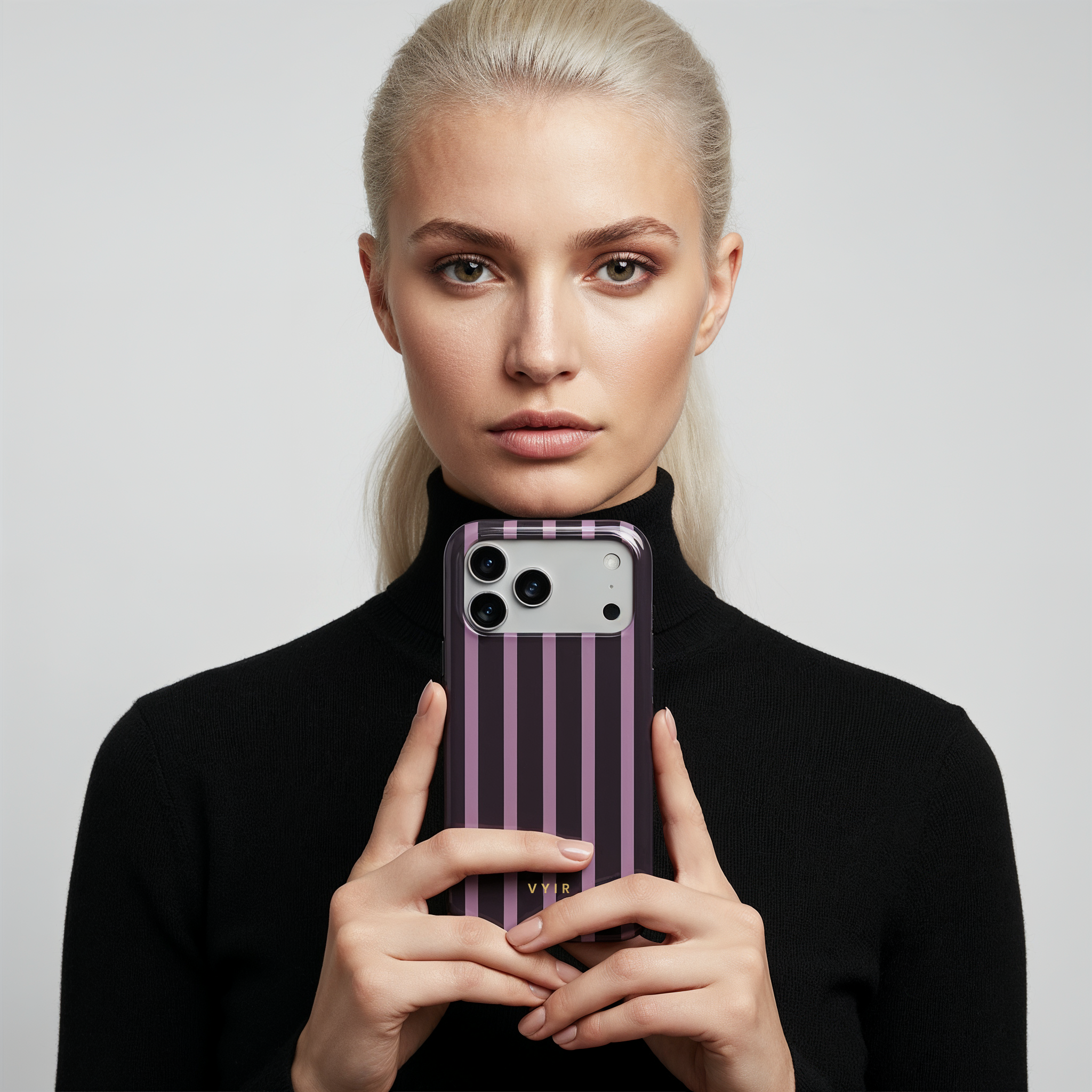 Luxe Stripes, Plum - Shockproof MagSafe iPhone Case