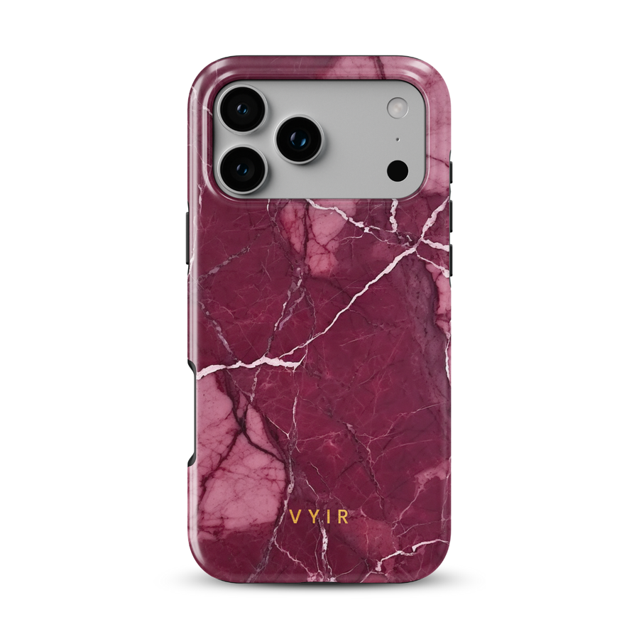 Pure Marble Burgundy - Shockproof MagSafe iPhone Case