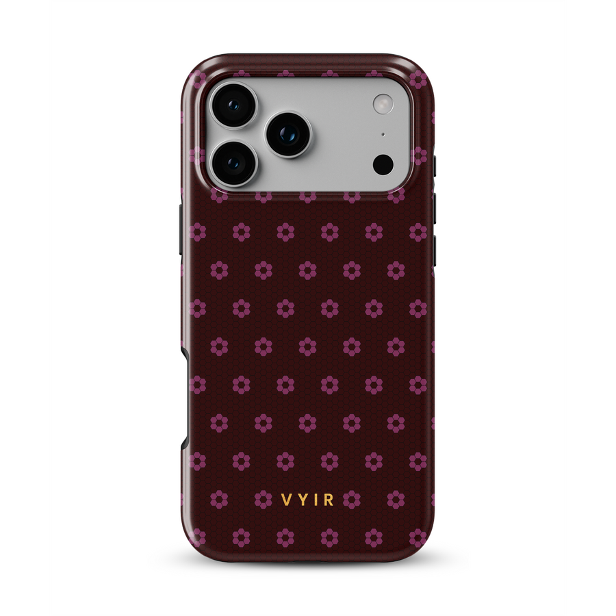 VYIR Signature Flowers, Burgundy - Shockproof MagSafe iPhone Case
