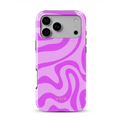 Swirl Lines, Light Pink - Shockproof MagSafe iPhone Case