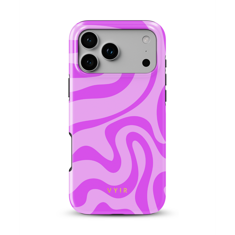 Swirl Lines, Light Pink - Shockproof MagSafe iPhone Case