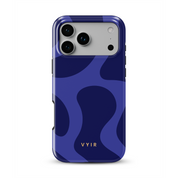 Swirl Lines, Navy Blue - Shockproof MagSafe iPhone Case