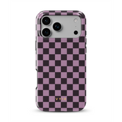 Tiny Checker, Plum - Shockproof MagSafe iPhone Case