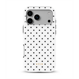 Tiny Polka Dots, Black and White - Tough MagSafe iPhone Case