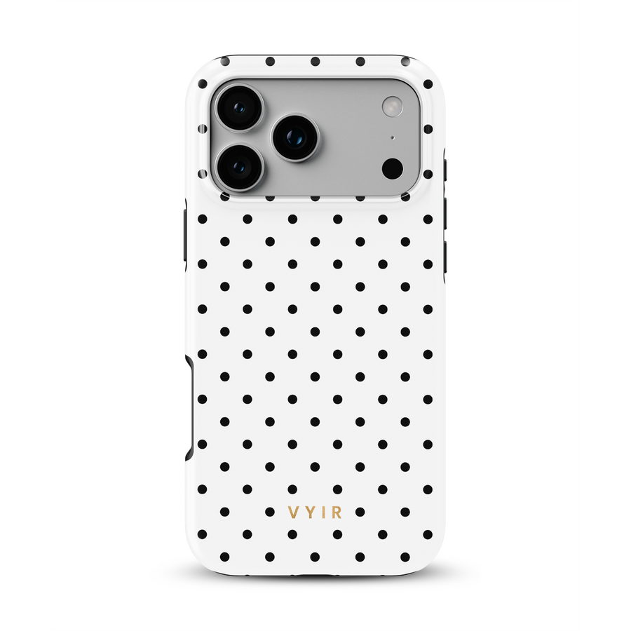 Tiny Polka Dots, Black and White - Shockproof MagSafe iPhone Case