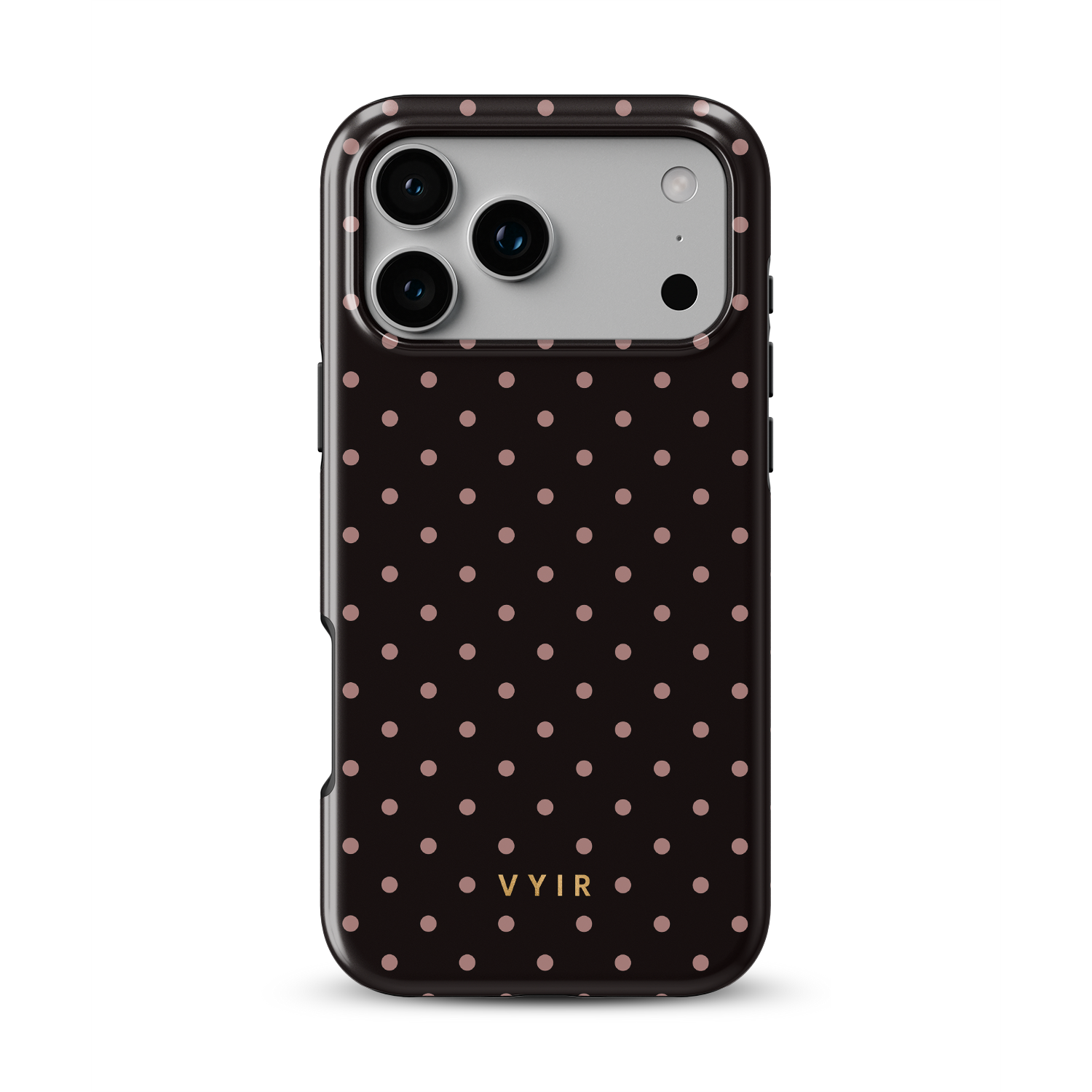 Tiny Polka Dots, Chocolate - Shockproof MagSafe iPhone Case