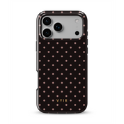 Tiny Polka Dots, Chocolate - Shockproof MagSafe iPhone Case