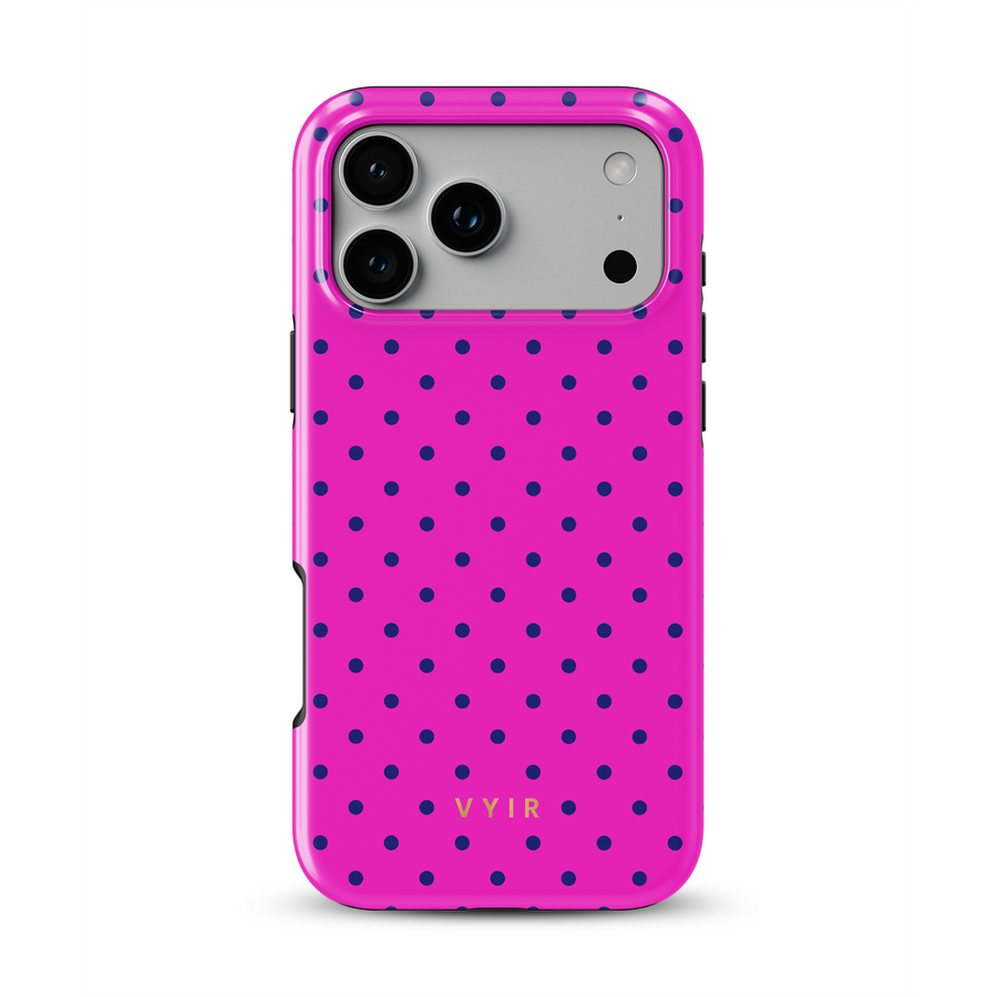 Tiny Polka Dots, Deep Pink - Shockproof MagSafe iPhone Case