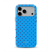 Tiny Polka Dots, Electric Blue - Shockproof Phone Case