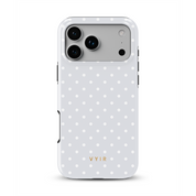 Tiny Polka Dots, Pearl White - Shockproof MagSafe iPhone Case