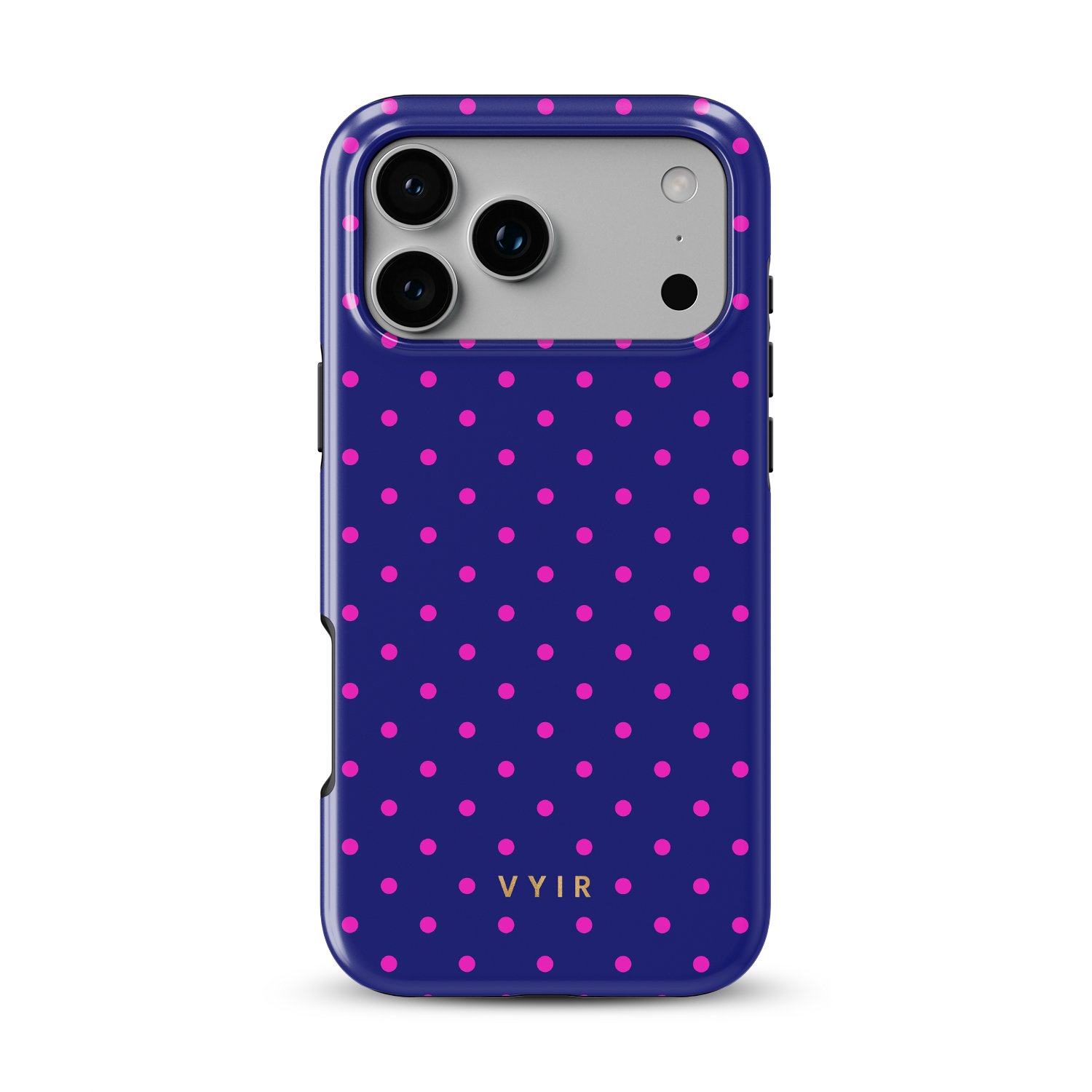 Tiny Polka Dots, Midnight Pink - Shockproof MagSafe iPhone Case