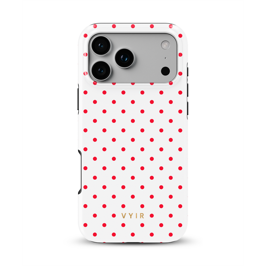 Tiny Polka Dots, Red Spark - Shockproof MagSafe iPhone Case