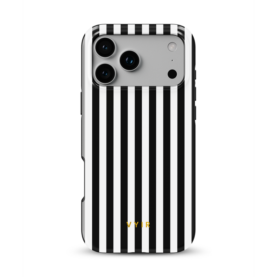 Vertical Stripes, Black and White - Shockproof MagSafe iPhone Case