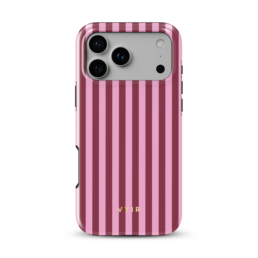Vertical Stripes, Candy Pink - Shockproof MagSafe iPhone Case
