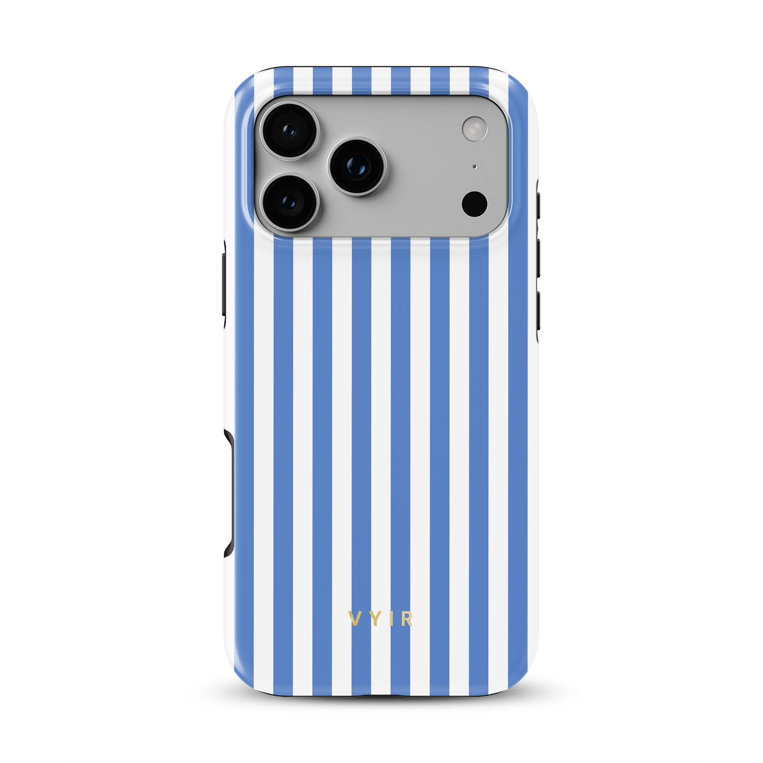 Vertical Stripes, Parisian Blue - Shockproof MagSafe iPhone Case