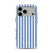 Vertical Stripes, Parisian Blue - Shockproof MagSafe iPhone Case