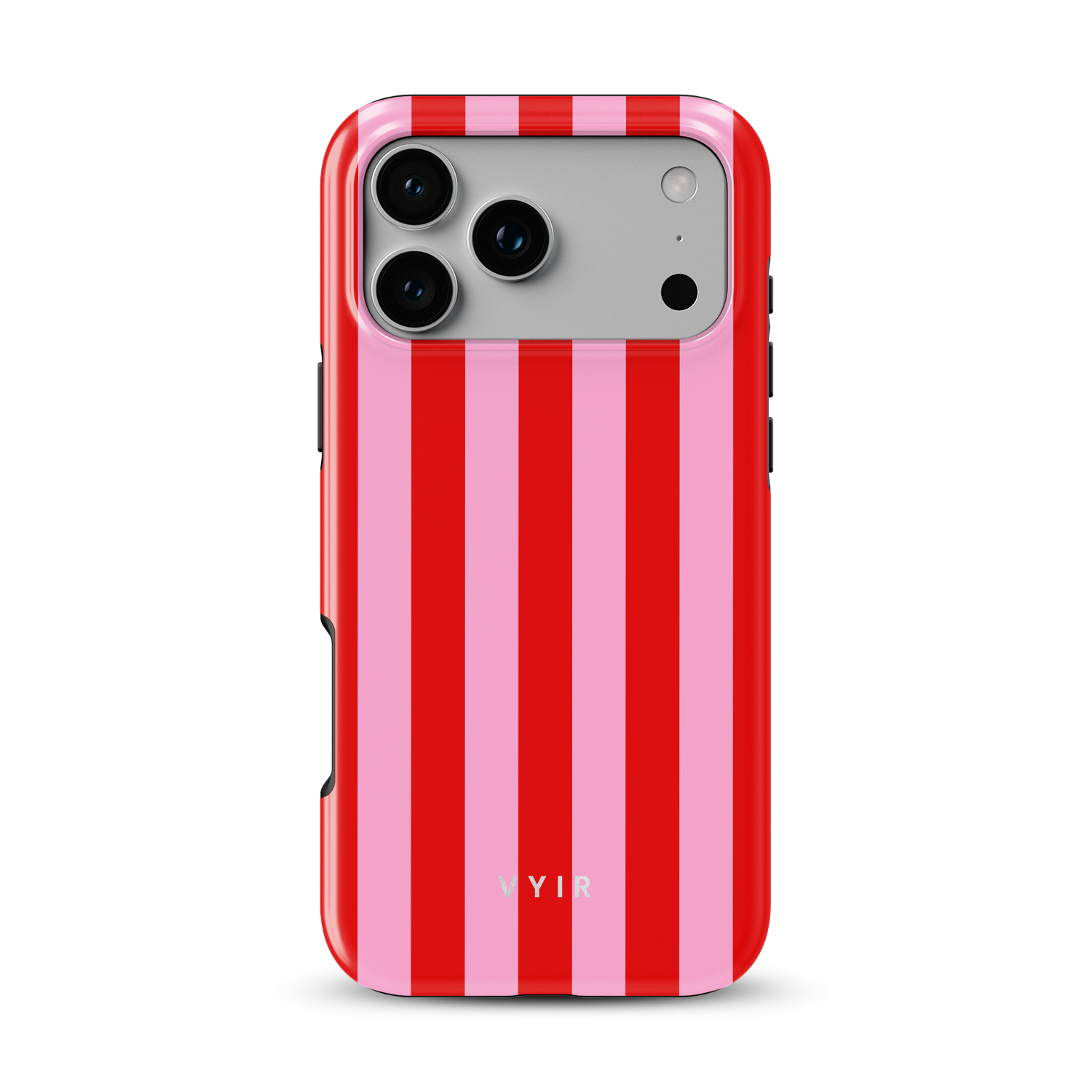 Vertical Stripes, Red Blush - Shockproof MagSafe iPhone Case