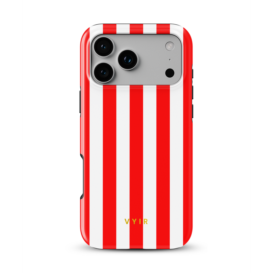 Vertical Stripes, Red Silk - Shockproof MagSafe iPhone Case
