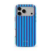 Vertical Stripes, Track Blue - Shockproof MagSafe iPhone Case