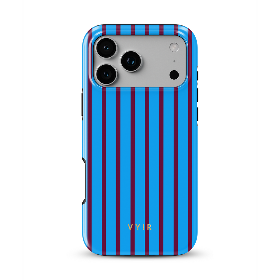 Vertical Stripes, Track Blue - Shockproof MagSafe iPhone Case