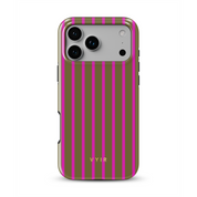 Vertical Stripes, Urban Olive - Shockproof MagSafe iPhone Case