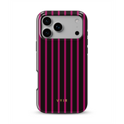 Vertical Stripes, Wine Red - Shockproof MagSafe iPhone Case