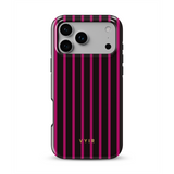 Vertical Stripes, Wine Red - Tough MagSafe iPhone Case