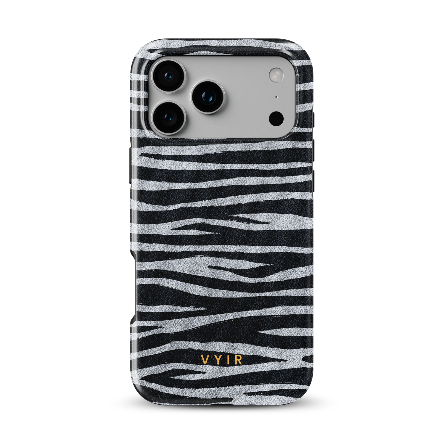 Zebra Gleam Silver - Shockproof Phone Case
